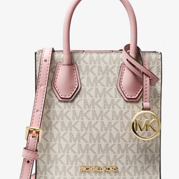 MICHAEL KORS MERCER EXTRA-SMALL LOGO AND LEATHER CROSSBODY BAG - NEW WITH TAG - Picture 1 of 8
